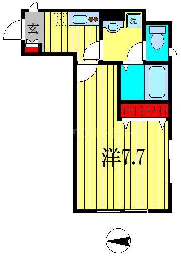ストラッセ墨田(1K/2階)の間取り写真