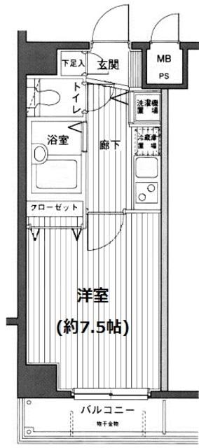 グランド・ガーラ渋谷松濤(1K/3階)の間取り写真