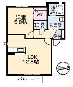 シャーメゾンSTR(1LDK/2階)の間取り写真