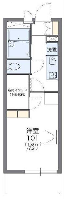 レオパレスかすやII(1K/3階)の間取り写真