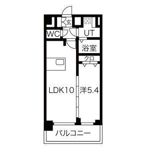 プレサンス玉造ザ・ライブ(1LDK/13階)の間取り写真