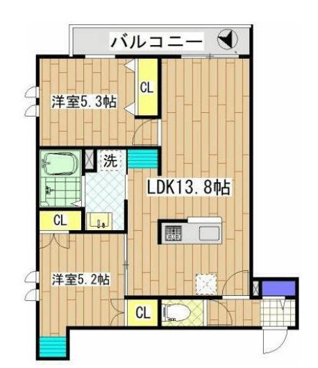 PACE FUJISAWA(2LDK/2階)の間取り写真