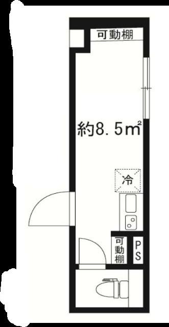 THE 10 MIDORI(ワンルーム/1階)の間取り写真