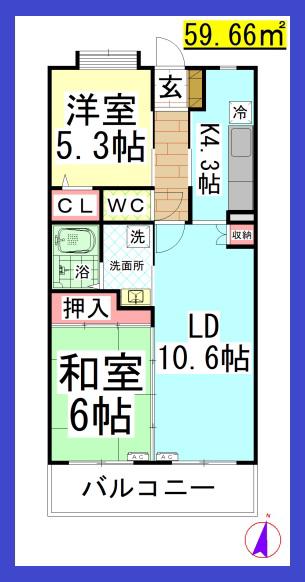 TD サニーコーポI (2LDK/1階)の間取り写真