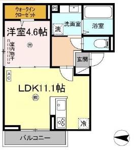 シークエンス(1LDK/3階)の間取り写真