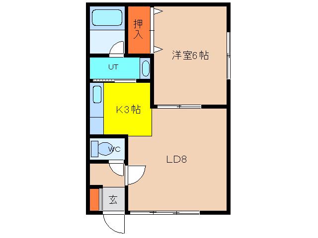 メゾンヒロミ(1LDK/2階)の間取り写真
