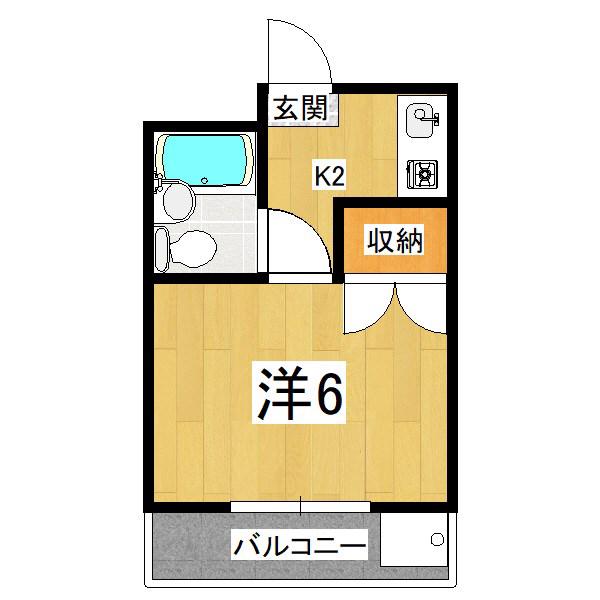 コープ四ノ宮(1K/2階)の間取り写真