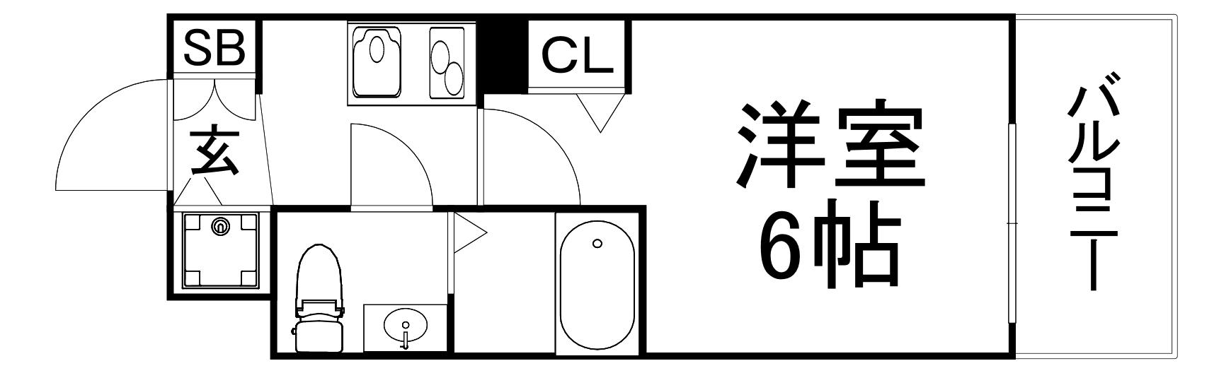 プレサンス松屋町グレース(1K/12階)の間取り写真