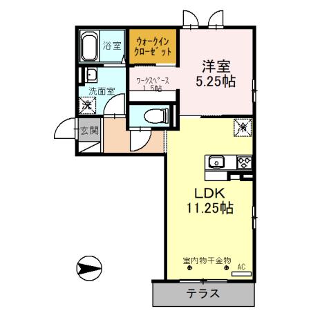 ピアパラッツォ(1LDK/1階)の間取り写真