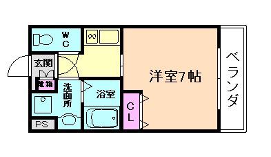ウインズコート井口堂(1K/1階)の間取り写真