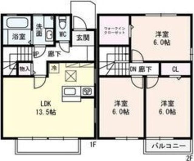 ローズコート南吹田(3LDK/1階)の間取り写真