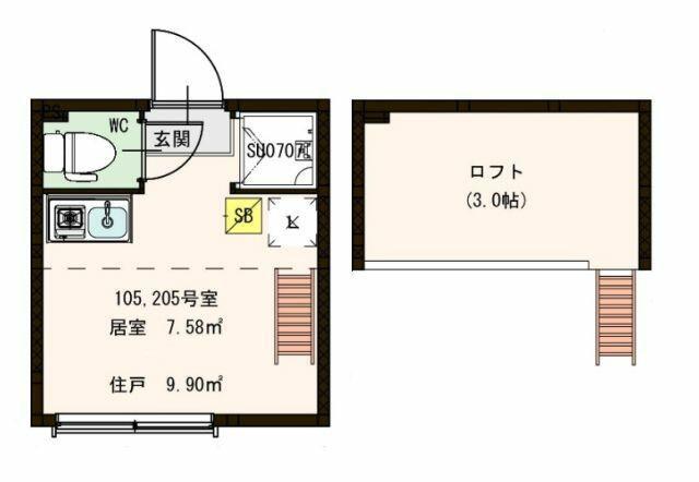 グランフィオーレ本町(ワンルーム/2階)の間取り写真