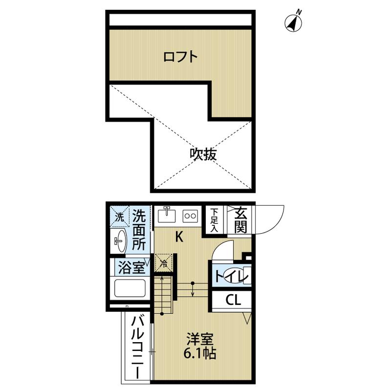 ラピュター(1K/1階)の間取り写真