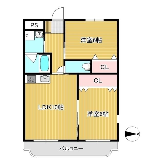 ルークマンションMSK(2LDK/1階)の間取り写真