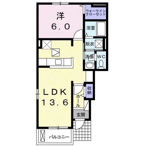 ラヴィアンローズA・B・C(1LDK/1階)の間取り写真