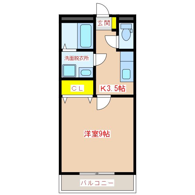パルコM&Y(1K/1階)の間取り写真