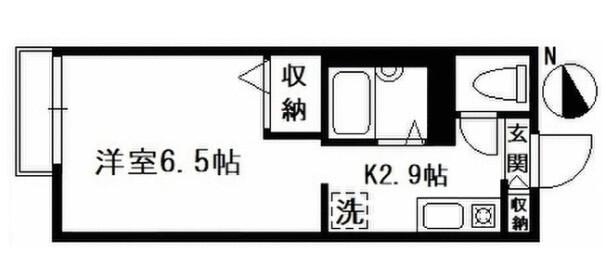 ソレイユ山手(1K/1階)の間取り写真