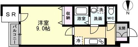 センチュリーハイツ奥田(1K/1階)の間取り写真