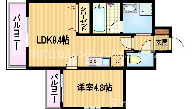 プレジオ都島(1LDK/3階)の間取り写真