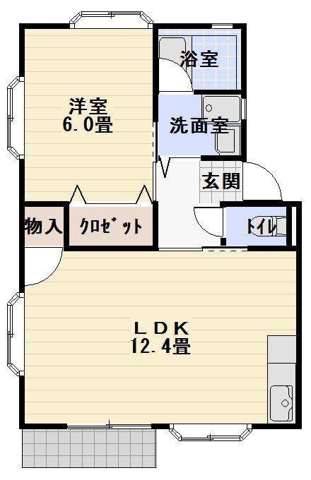 アネーロ(1LDK/2階)の間取り写真
