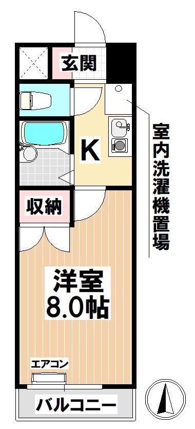 クレセントM浮島(1K/3階)の間取り写真