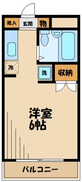 TSハイム(1K/2階)の間取り写真