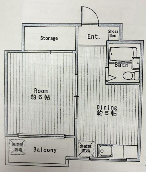 アパートメント東住吉IV(1DK/1階)の間取り写真