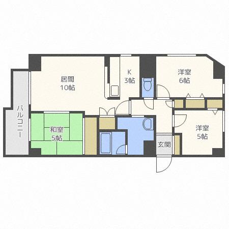 プレステージI (3LDK/3階)の間取り写真