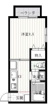 ノイハウス(1K/1階)の間取り写真