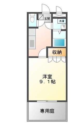 フォンテーヌ(1K/1階)の間取り写真