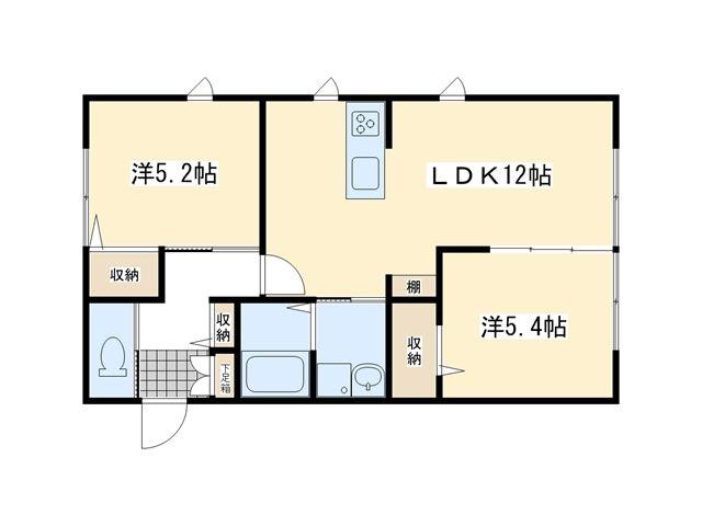 クレストヴィラ壱番館(2LDK/1階)の間取り写真