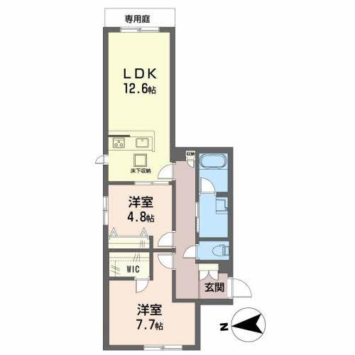 ガーデンハイム A(1LDK/1階)の間取り写真