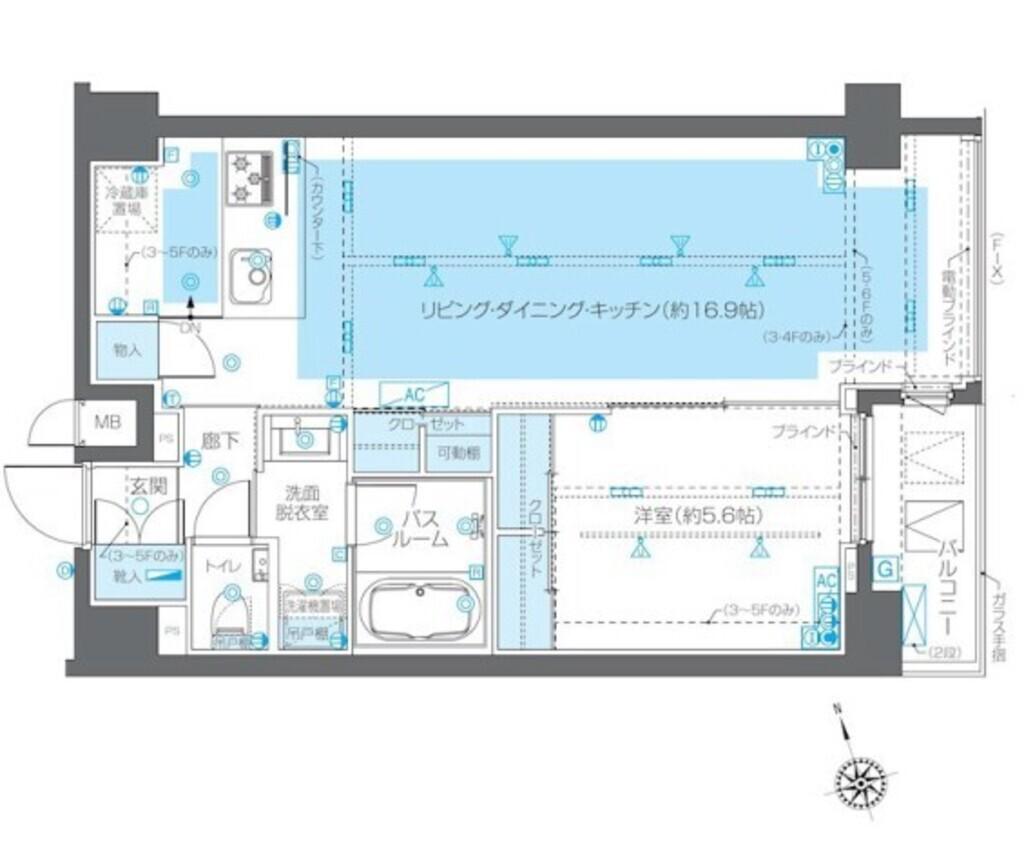 ズーム広尾(1LDK/3階)の間取り写真