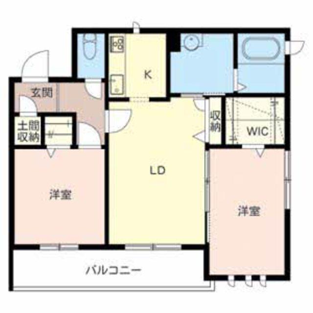 CHAMPS RIVIERE CIEL(2LDK/3階)の間取り写真