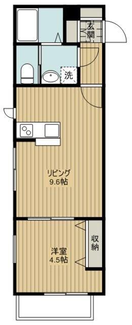 キャメル武蔵藤沢3(1LDK/2階)の間取り写真