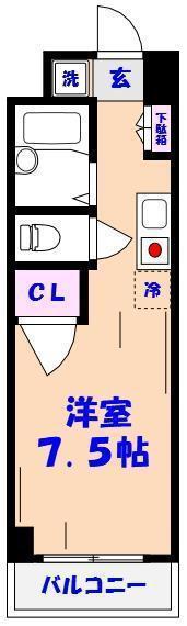 サンヒルズ川岸(ワンルーム/3階)の間取り写真