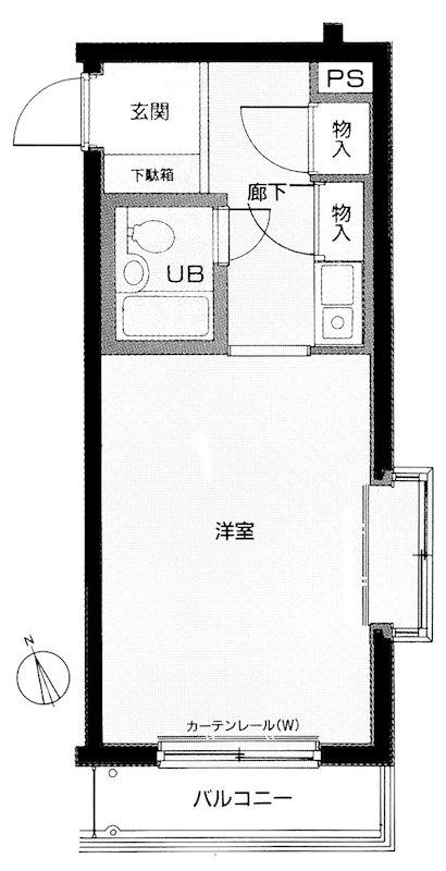 メインステージ久が原(ワンルーム/2階)の間取り写真