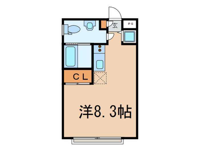 アトリエ経堂(ワンルーム/1階)の間取り写真