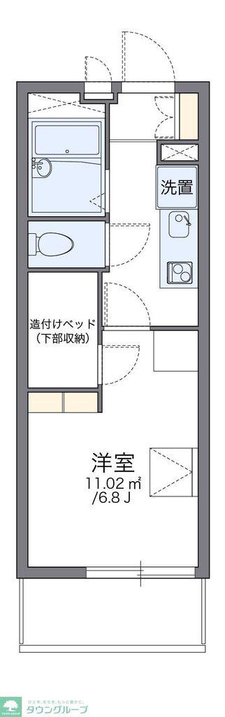 レオパレスつくば(1K/1階)の間取り写真