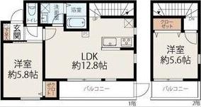 メゾン須磨離宮前(2LDK/2階)の間取り写真