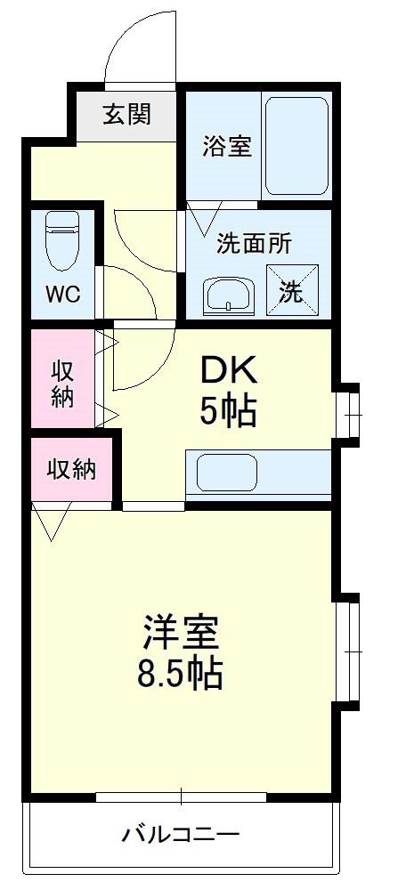 オリーブ住吉(1DK/3階)の間取り写真