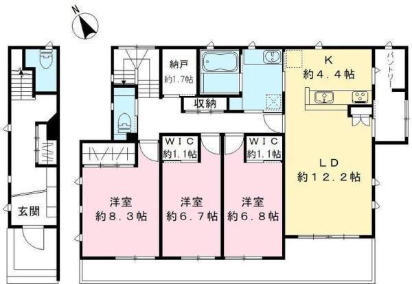 ラシーネ フジミ(3SLDK/2階)の間取り写真