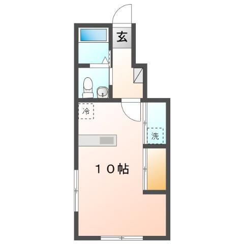 シャルマンII(1K/1階)の間取り写真