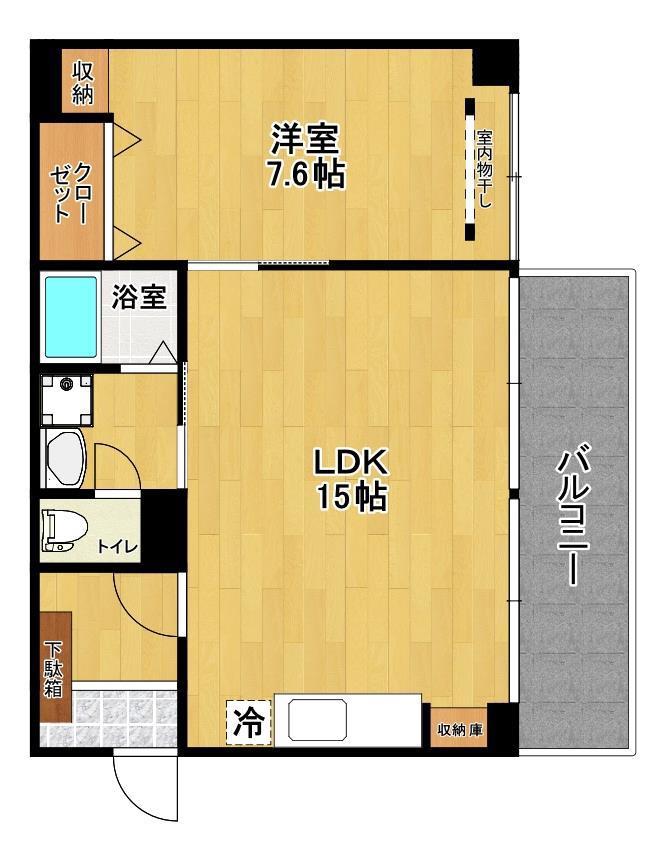 NOVA東口ビル(1LDK/6階)の間取り写真