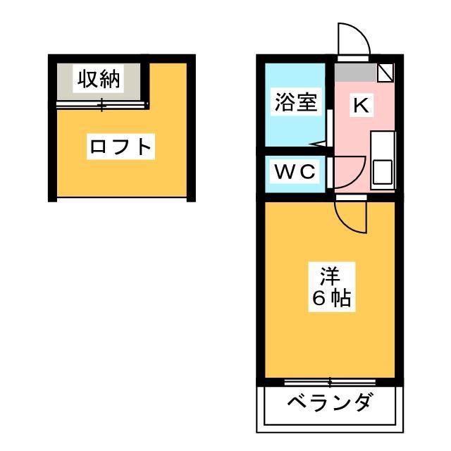 コンフォール瀬名(1K/1階)の間取り写真