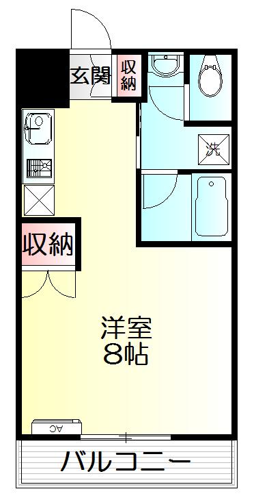 スクエアーメゾン(ワンルーム/3階)の間取り写真