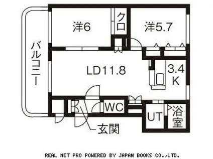 南沢畔田マンション(2LDK/4階)の間取り写真