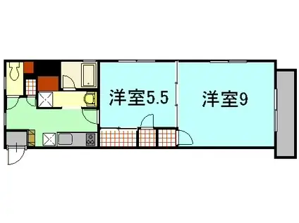 プレリュード段原(2K/10階)の間取り写真