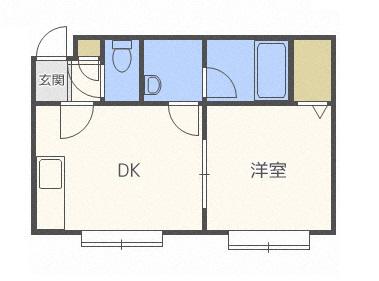 エルパソ(1DK/2階)の間取り写真