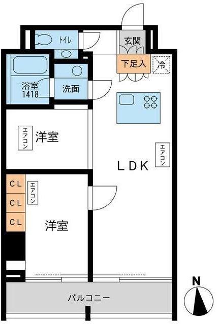 アーデン芝公園(2LDK/15階)の間取り写真